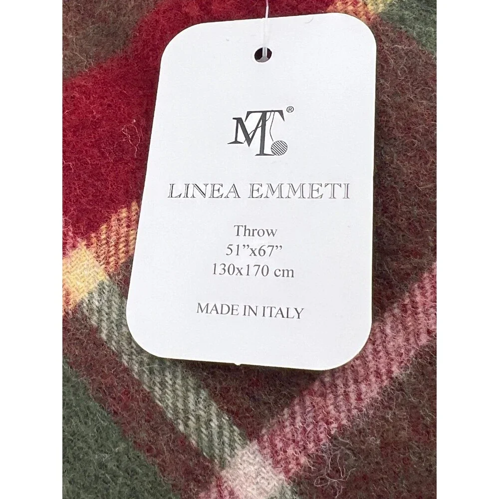 NWT Linea Emmeti 100% Fine Merino Wool Throw Blanket 51